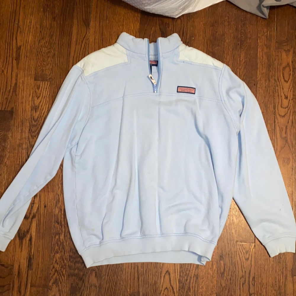 Light blue vineyard vines quarter zip